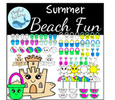 Summer Beach Clip Art:  Sunny Day. Sandy Beach