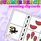 Summer Beach Counting Clip Cards School Days to Learn Numb