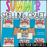 Summer Beach Craft for Spelling or Phonics Skill (editable