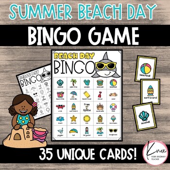 Preview of Summer Beach Day Bingo Cards | 35 Unique Bingo Cards