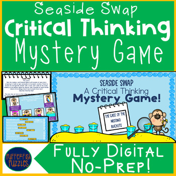 Preview of Summer Beach Digital Escape Room - End of Year - No Prep Breakout