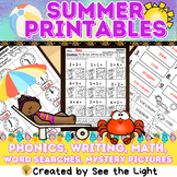 Summer Beach & Ocean Reading, Phonics, Math, Word Search 1