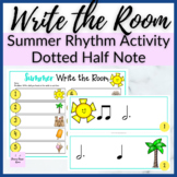 Summer Beach Vacation Rhythm Write the Room for Dotted Half Note