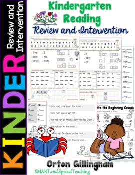 Preview of Kindergarten Review Packet Science of Reading Orton Gillingham