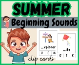 Summer Beginning Sounds Clip Cards for kids