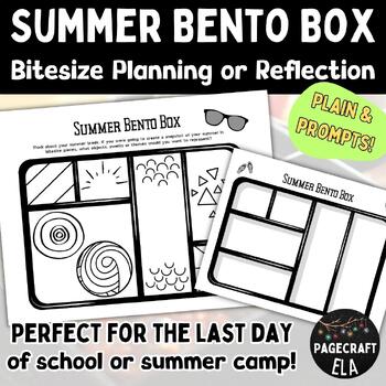 Preview of Summer Bento Box Activity | Creative Planning or Reflection | School or Camp