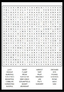 Summer Berry Word Search Puzzle No prep Activity Worksheets, Morning Work