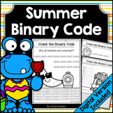 Summer Binary Code STEM Activities | Printable & Digital