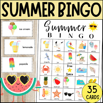 Summer BINGO Game, End of Year Activity, Pre-Summer Break by Moonlit ...