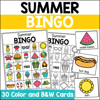 Preview of Summer Bingo | Class Party Game | End of the Year Activity