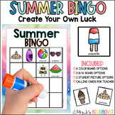 End of the Year/Summer Bingo - Create Your Own Luck - Cut/