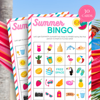 Preview of Summer Bingo, End of Year Games, Bingo Cards, Summer Fun Game