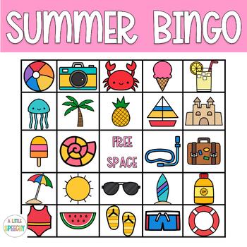 Summer Bingo Game by A Little Speechy | TPT