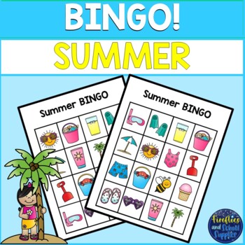 Summer Bingo Game 30 Bingo Cards Color and Black and White | TpT