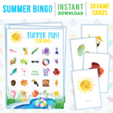 Summer Bingo Game | 30 Unique Cards
