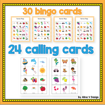 summer bingo game summer activities for kindergarten tpt