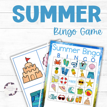 Summer Bingo Game Activity by GinasPrintableShop | TPT