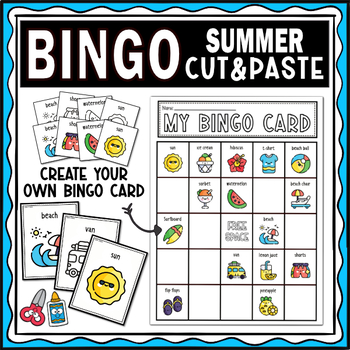 Preview of Summer Bingo Game - Cut and Paste Activities Bingo