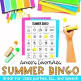 Summer Bingo Game | Vocabulary Words | Language Arts Activity