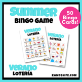 Summer Bingo Game with Spanish Words