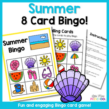 Summer Bingo! Small Group Game or Center | 8 Cards (Preschool, Pre-K ...