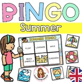 Summer Bingo. Words Vocabulary. Reader Game. June. July. August