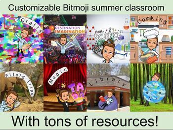 Preview of Summer Bitmoji Classroom 