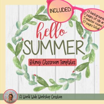 Preview of Summer Bitmoji Classroom Templates