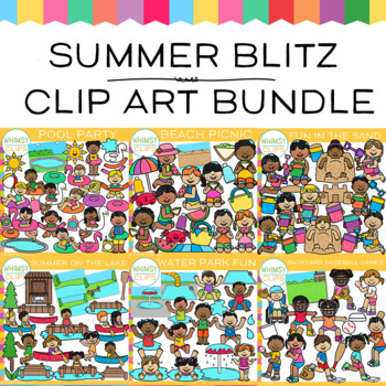 Preview of Summer Blitz Kids Clip Art Bundle