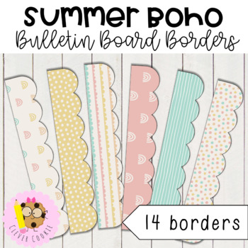 Summer Boho Theme Classroom Decor Bulletin Board Borders | TPT