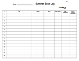 Summer Book Log