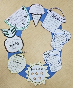 Preview of Summer Book Report Wreath Craft