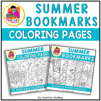 Preview of Summer Bookmarks Coloring Bundle for Pre-k | June Bookmarks Coloring pages