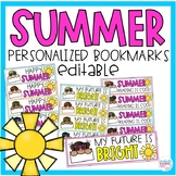 End of the Year Gift Summer Bookmarks PERSONALIZED and EDITABLE