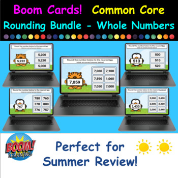 Preview of Fall Semester Boom Cards - Rounding Bundle (Whole Numbers)