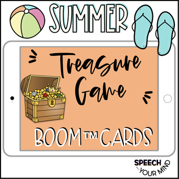 Preview of Summer Vocabulary Boom Cards™ Treasure Game | Summer Cariboo™ Style Game