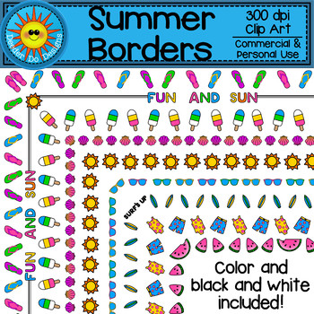 Summer Borders Clip Art by Deeder Do | Teachers Pay Teachers