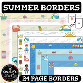 Summer Borders Page Frames for Printables and Worksheets {