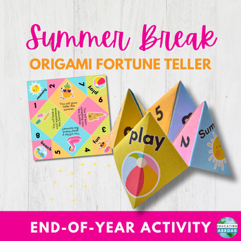 Preview of Summer Break Activity for Speaking and Listening | Origami End of Year Craft