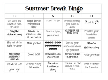 Summer Break Bingo by Miss Jackie's Room | TPT