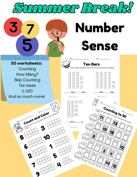 Preview of Summer Break | Number Sense | Math | Workbook