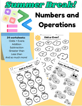 Preview of Summer Break | Numbers and Operations | Math | Workbook