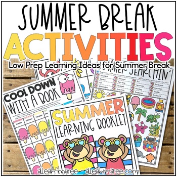 Preview of Summer Review Packet - Kindergarten Math and Literacy Activities (EDITABLE)