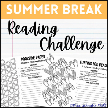 Preview of Summer Break Reading Challenge - Summer Break Reading Log - At-Home Reading Log