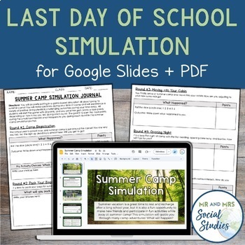 Preview of Summer Break Simulation | Last Day of School Activity