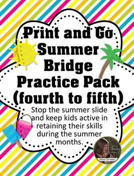Preview of Summer Bridge Practice - No Prep - 4th Going Into 5th