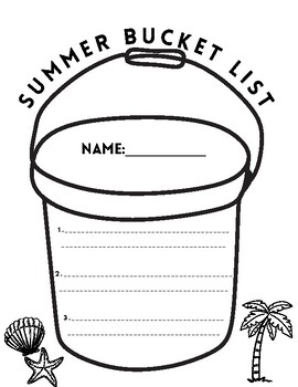 Summer Bucket List by Snazzy Sales | TPT