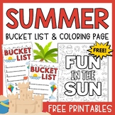 Summer Bucket List & Coloring Page | Free Printable PDF