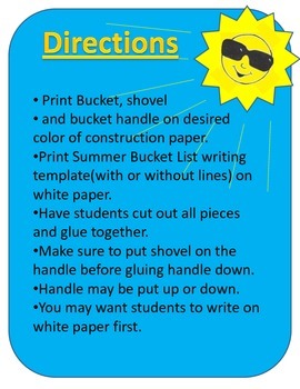Bucket List Craft and Writing Activity - All Year Templates and Task Cards