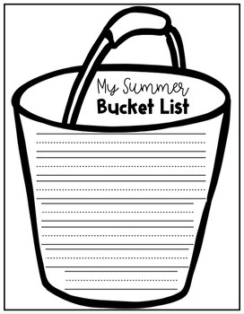 Summer Bucket List Craft Template | TPT